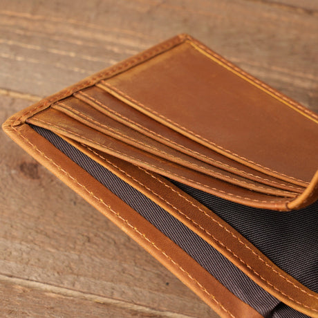Style 1 To My Son Embossed Genuine Cowhide Leather Men's Wallet (Gift Giver: Love Mom) - Anti-Theft RFID Blocking - Personalized Dad & Mom Gift