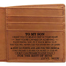Style 2 Genuine Cowhide Leather Wallet - RFID Protection, VH2104 Mom to Son Gift with To My Son Embossed Message