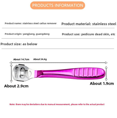 2-Pack Stainless Steel Foot Planer and Callus Remover - Professional Pedicure Tool for Dead Skin and Hard Calluses (Color Titanium)