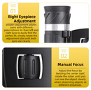 500x25 High Power HD Binoculars - Portable Concert Telescope with Phone Photography Capability, FMC Coated Optics