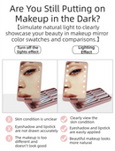 White Portable LED Makeup Mirror with Lights & Brushes (9x2.5x16CM) - Mini Foldable Desktop Vanity Mirror with Dual Color Temperature
