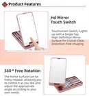 White Portable LED Makeup Mirror with Lights & Brushes (9x2.5x16CM) - Mini Foldable Desktop Vanity Mirror with Dual Color Temperature