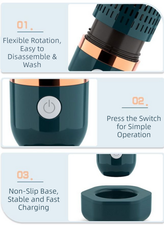 Blue Wireless Capsule Fruit and Vegetable Purifier(16x5.4CM) - Portable Food Disinfection & Sterilization Cleaner, 99.9% Bacteria Removal