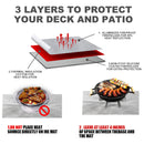 80x60 CM Outdoor Fire Pit Mat and Grill Pad - Up to 500°C Resistant Square Deck Protector for Barbecues, Fire Pits & Smokers