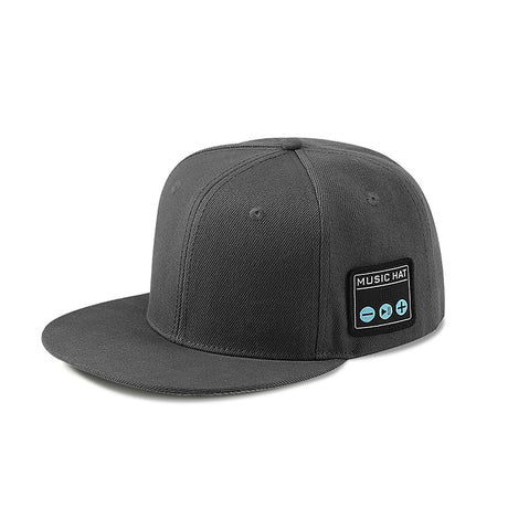 Dark Grey Bluetooth 5.4 Music Adjustable Sun Hat - Wireless Audio Speaker Cotton Cap for Sports, Golf, and Outdoor Activities