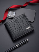 Dark Brown Men's Ultra-Thin PU Leather Wallet - Compact & Stylish Bi-fold Purse with Multiple Card Slots