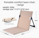 Beige Portable Folding Camping Chair with Backrest & Storage-Bag - Ultra-Light Aluminum Alloy Lawn Chair, Beach & Balcony Travel Seating