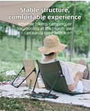Beige Portable Folding Camping Chair with Backrest & Storage-Bag - Ultra-Light Aluminum Alloy Lawn Chair, Beach & Balcony Travel Seating