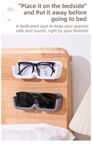 3-Pack Wall-Mounted Glasses Organizer - PET Bedside Bathroom Eyewear Storage Shelf, Anti-Pressure & Space-Saving(White)