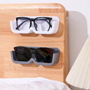 3-Pack Wall-Mounted Glasses Organizer - PET Bedside Bathroom Eyewear Storage Shelf, Anti-Pressure & Space-Saving(Grey)