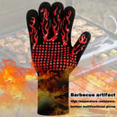 One Pair Blue Extreme Heat Resistant BBQ Gloves (800°C/1472°F) - Non-Slip Silicone Coated Fireproof Mitts for Smoker, Oven & Industrial Use