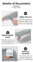One-Pair 5 Level Cut-Resistant Arm Protection Sleeves(40CM) - Anti-Slash & Anti-Puncture Heavy Duty Safety Guard for Butchering & Construction