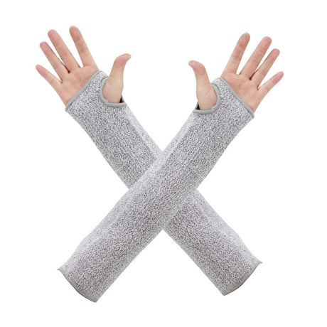 One-Pair 5 Level Cut-Resistant Arm Protection Sleeves(55CM) - Anti-Slash & Anti-Puncture Heavy Duty Safety Guard for Butchering & Construction