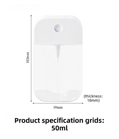 3-Pack Ultra-Slim 50ml Card-Style Travel Spray Bottle with Pink Silicone Sleeve - Portable ABS/PETG Refillable Hydration Sprayer