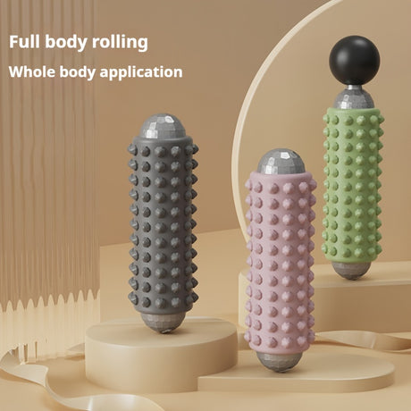 Pink Portable Electric Yoga Massage Roller - Handheld Fitness Recovery Tool, Deep Tissue Muscle Relaxer & Fascia Release Stick