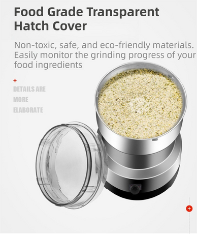 Compact Electric Grinder and Pulverizer - Multi-Functional Ultra-Fine Kitchen Mill for Nut, Grains, Spices, Coffee Beans