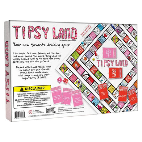 Tipsy Land Party Card & Board Set - Premium Drinking Game and Hilarious Social Icebreaker for Parties & Game