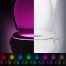 8-Color LED Toilet Night Light - Universal Fit Smart Motion Activated Bathroom Bowl Light, Multi-Color Cycle & Fixed Mode