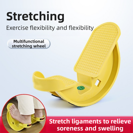 1-Pair Yellow Reinforced Calf Stretcher Slant Board - Professional Non-Slip Achilles Tendon & Hamstring Stretcher for Physical Therapy, Yoga & Fitness