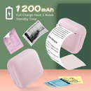 Blue X6 Mini Portable Bluetooth Instant Photo & Note Printer for Students - Deluxe 20-Piece Gift Set with 12 Paper Rolls, Color Pens & Storage Bag