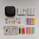 Black X6 Mini Portable Bluetooth Instant Photo & Note Printer for Students - Deluxe 20-Piece Gift Set with 12 Paper Rolls, Color Pens & Storage Bag