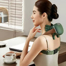 Compact 4D Bionic 10-Fingers Shoulder & Neck Massager - EMS Micro-current & Vibration Neck Reliever with 2-Level Red Light Heat