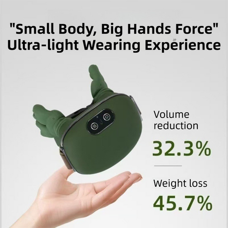 Compact 4D Bionic 10-Fingers Shoulder & Neck Massager - EMS Micro-current & Vibration Neck Reliever with 2-Level Red Light Heat