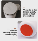 380ML Coffee-Brown Magnetic Self-Stirring Coffee Mug - USB Charging, Leak-Proof Stainless Steel Electric Mixer Cup for Coffee & Milk