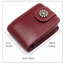 Wine-Red Sleek Compact PU Leather Flap-Top Lip Gloss Organizer with Built-in Mirror