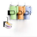 Drill-Free Magnetic Cup Organizer with Dedicated Lid Hook - Heavy Duty Carbon Steel Side Rack for Stanley Tumblers