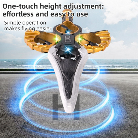 L36 Remote Control Flying Stunt Sword with 360° Flip & One-Key Takeoff - Fully Guarded Propellers and LED Night Lights for Safety & 4-Turbofan High Power Motor (2 Battery Included)