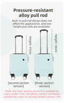 White 16 Inch Lightweight Carry-on Luggage for heights over 1.6m - Underseat & Overhead Cabin Hardside Suitcase