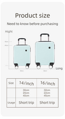 Black 16 Inch Lightweight Carry-on Luggage for heights over 1.6m - Underseat & Overhead Cabin Hardside Suitcase