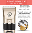 Gold K5 Lightweight Pet Precision Grooming Clipper - USB Rechargable, Low Noise Dog & Cat Hair Trimmer with 5-Level Adjustable Titanium Ceramic Blade & 4*Guide Combs