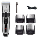 Black K5 Lightweight Pet Precision Grooming Clipper - USB Rechargable, Low Noise Dog & Cat Hair Trimmer with 5-Level Adjustable Titanium Ceramic Blade & 4*Guide Combs