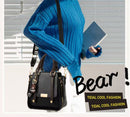 Caramel Trendy Vertical Square PU Leather Moto Crossbody Bag & Tote with 5-Pocket Organized Compartments & Adjustable Strap