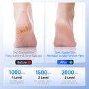 White A1 Compact Electric Foot Dead Skin and Callus Remover - IPX6 Pedicure Tool with 3-Speed Mode & Dual 360°Rotating Stainless Steel Heads