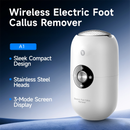 Black A1 Compact Electric Foot Dead Skin and Callus Remover - IPX6 Pedicure Tool with 3-Speed Mode & Dual 360°Rotating Stainless Steel Heads