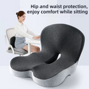 Black Ergonomic Memory Foam Seat Cushion & Lumbar Support(44x42x32CM) - Relieves Sciatica & Corrects Posture with Breathable Cover