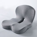 Grey Ergonomic Memory Foam Seat Cushion & Lumbar Support(44x42x32CM) - Relieves Sciatica & Corrects Posture with Breathable Cover