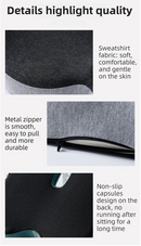 Grey Ergonomic Memory Foam Seat Cushion & Lumbar Support(44x42x32CM) - Relieves Sciatica & Corrects Posture with Breathable Cover