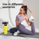 White 24oz Stainless Steel Insulated Water Bottle With 90° Adjustable Vertical/Horizontal Magnetic Phone Holder - Ringo Style Magnetic Lid Sport Flask