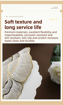 4-Pack Gold Luxury Bronzing Floral Heat-Insulated Placemats - Lotus Style Anti-Slip & Waterproof PVC Table Mats(38x38CM)