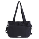 Black Puffy Quilted Nylon Hobo & Crossbody Bag with Cute Bowknot - Trendy Large-Capacity Handbag with Multiple Compartments