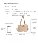 Red Puffy Quilted Nylon Hobo & Crossbody Bag with Cute Bowknot - Trendy Large-Capacity Handbag with Multiple Compartments