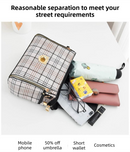 Brown Large Capacity PU Leather Women's Handbag & Shoulder Bag - Elegant Multi-Pocket Commuter Satchel for 12" Tablets, Umbrellas & Long Wallets