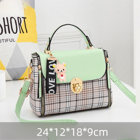 Green Large Capacity PU Leather Women's Handbag & Shoulder Bag - Elegant Multi-Pocket Commuter Satchel for 12