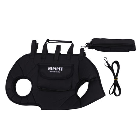 Black 4-in-1 Multi-Functional Pet Carrier Bag with Detachable Strap & 1.5M Traction Rope - Lightweight Breathable Travel Sling for Cats & Dogs - Sizes M(Up to 6.5kg)