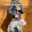 Black 4-in-1 Multi-Functional Pet Carrier Bag with Detachable Strap & 1.5M Traction Rope - Lightweight Breathable Travel Sling for Cats & Dogs - Sizes M(Up to 6.5kg)