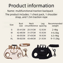 Black 4-in-1 Multi-Functional Pet Carrier Bag with Detachable Strap & 1.5M Traction Rope - Lightweight Breathable Travel Sling for Cats & Dogs - Sizes M(Up to 6.5kg)